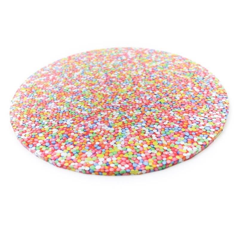 CAKE BOARD ROUND 14" SPRINKLES The Famous Arthur Daley's