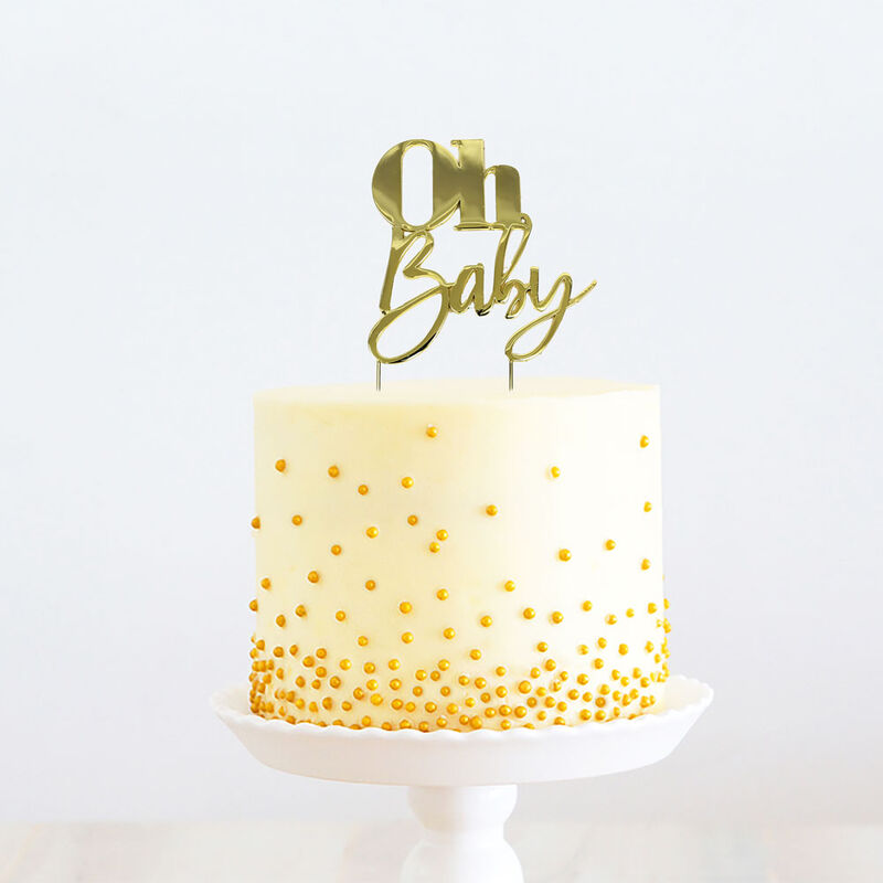 CAKE TOPPER GOLD METAL OH BABY The Famous Arthur Daley's
