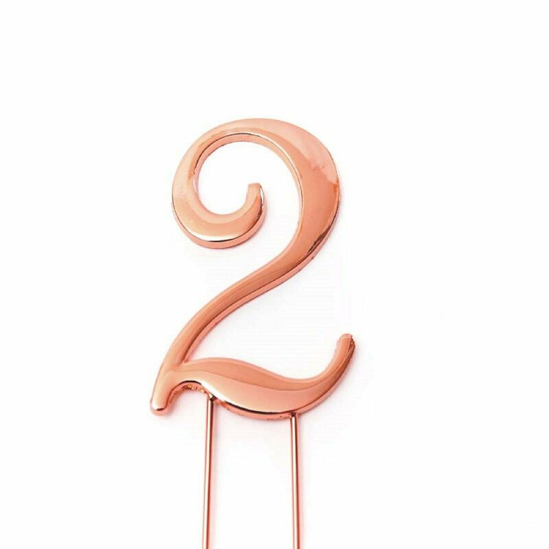 CAKE TOPPER - NUMBER 2 - 7CM - ROSE GOLD | The Famous Arthur Daley's