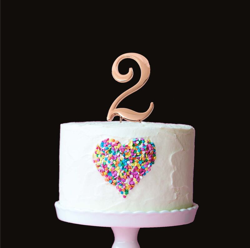 CAKE TOPPER - NUMBER 2 - 7CM - ROSE GOLD | The Famous Arthur Daley's