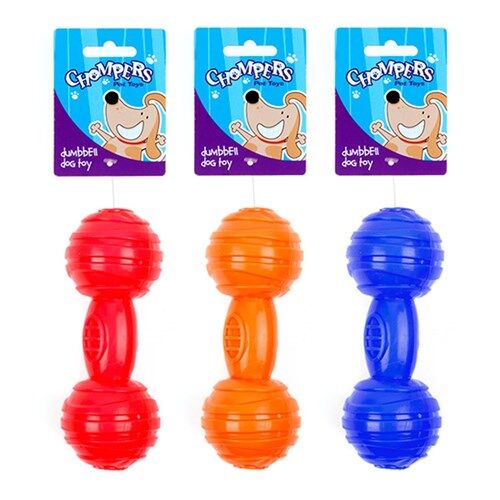 Squeaky dumbbell 2025 dog toy
